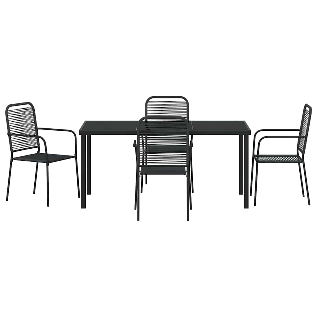 Σέτ φαγητού για κήπο 5 pcs Μαύρο Χάλυβας με επίστρωση πούδρας - Pakobazaar