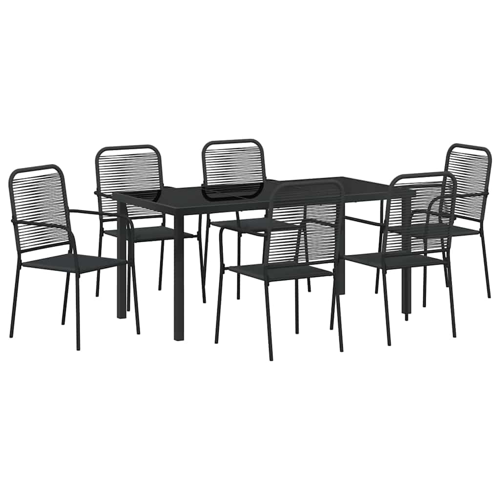 Σέτ φαγητού για κήπο 7 pcs Μαύρο Χάλυβας με επίστρωση πούδρας - Pakobazaar