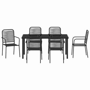 Σέτ φαγητού για κήπο 7 pcs Μαύρο Χάλυβας με επίστρωση πούδρας - Pakobazaar