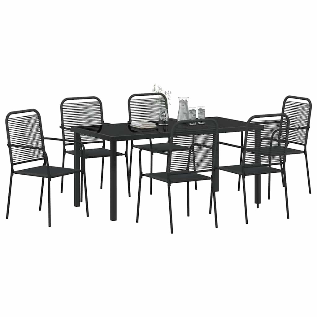 Σέτ φαγητού για κήπο 7 pcs Μαύρο Χάλυβας με επίστρωση πούδρας - Pakobazaar