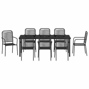 Σέτ φαγητού για κήπο 9 pcs Μαύρο Χάλυβας με επίστρωση πούδρας - Pakobazaar