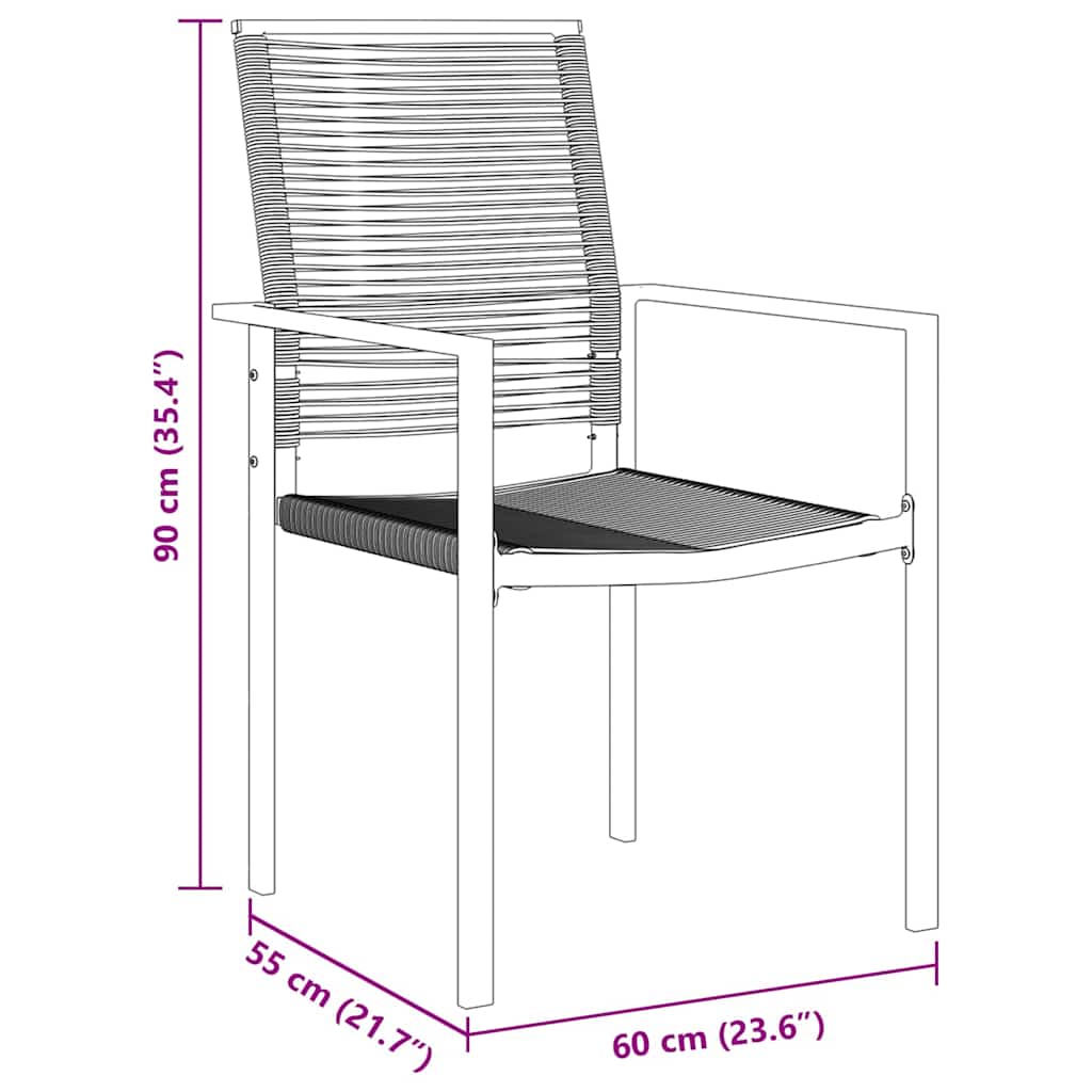 Σέτ φαγητού για κήπο 7 pcs Μαύρο Χάλυβας με επίστρωση πούδρας - Pakobazaar
