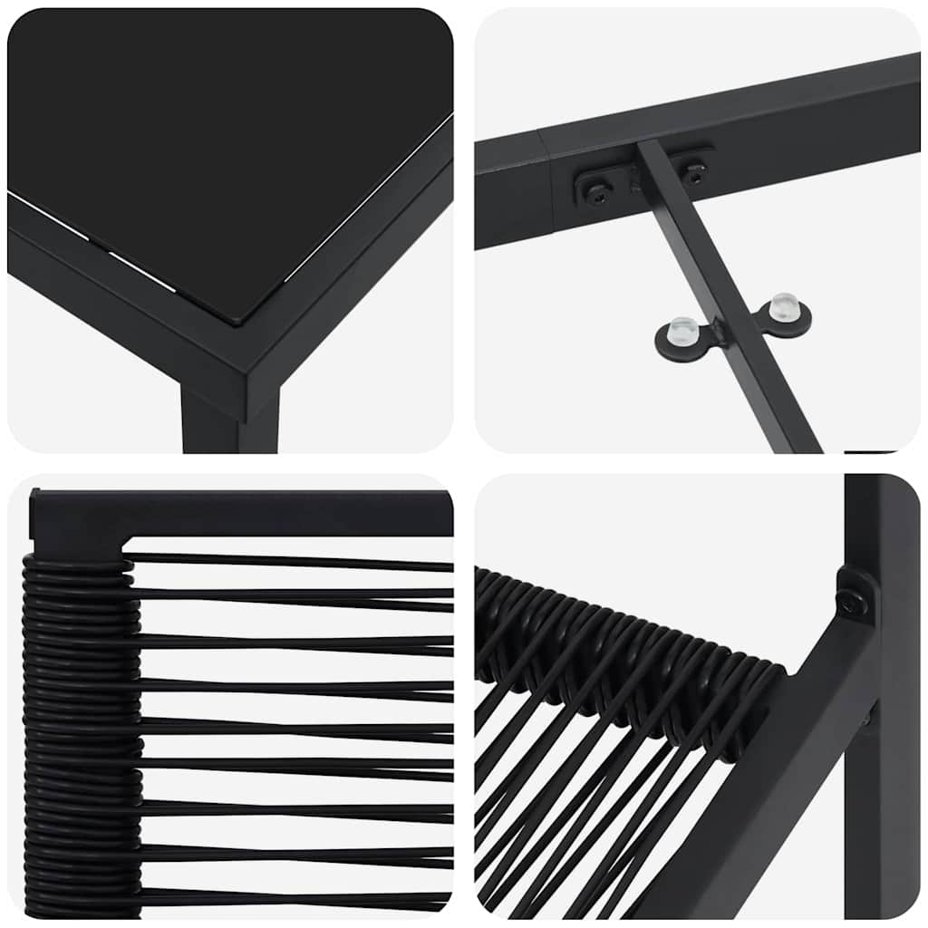 Σέτ φαγητού για κήπο 9 pcs Μαύρο Χάλυβας με επίστρωση πούδρας - Pakobazaar