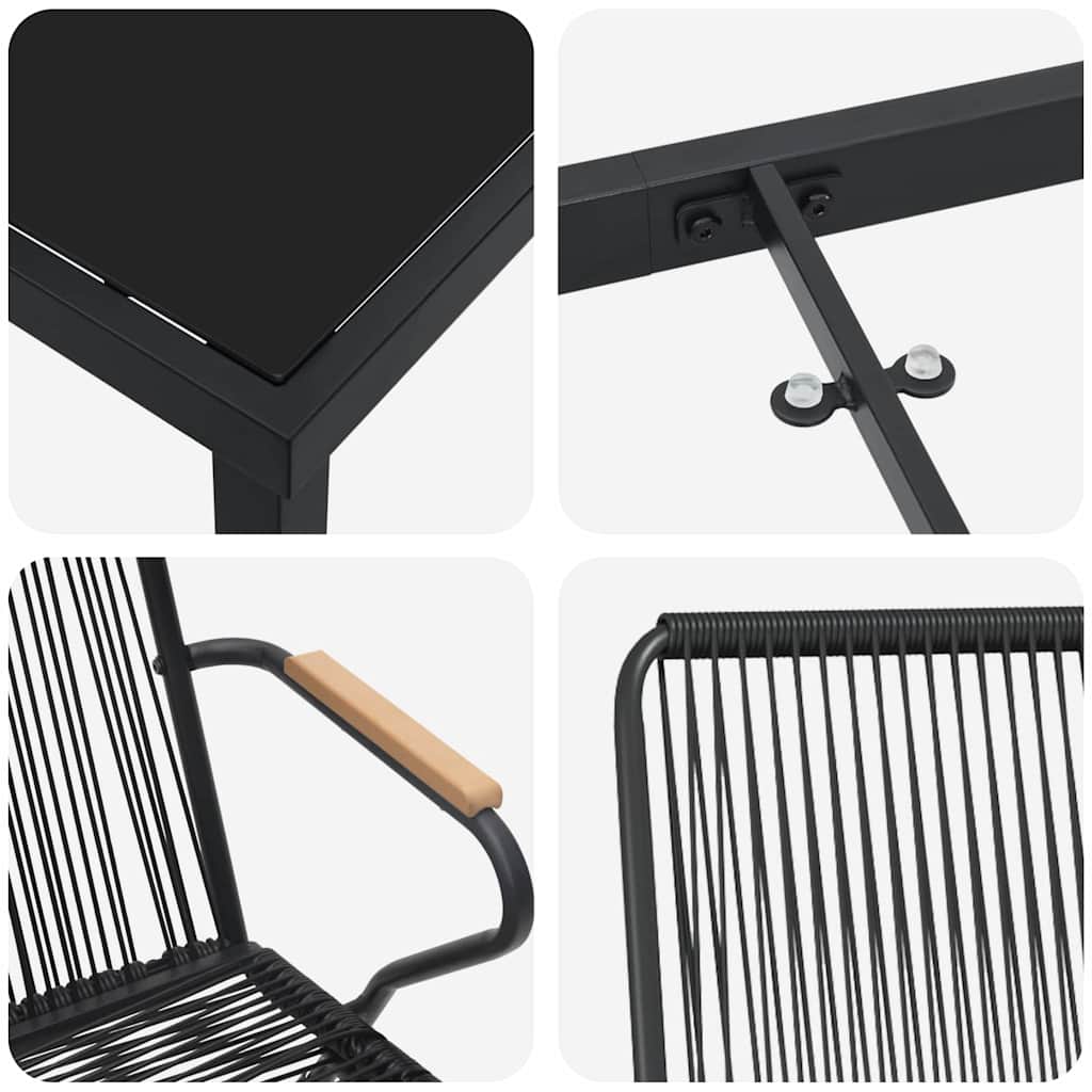 Σέτ φαγητού για κήπο 5 pcs Μαύρο Χάλυβας με επίστρωση πούδρας - Pakobazaar