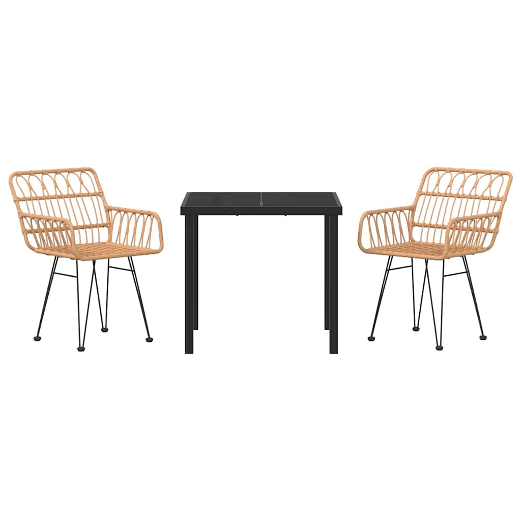 Σέτ φαγητού για κήπο 3 pcs Καφέ Χάλυβας με επίστρωση πούδρας - Pakobazaar