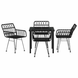 Σέτ φαγητού για κήπο 5 pcs Μαύρο Χάλυβας με επίστρωση πούδρας - Pakobazaar
