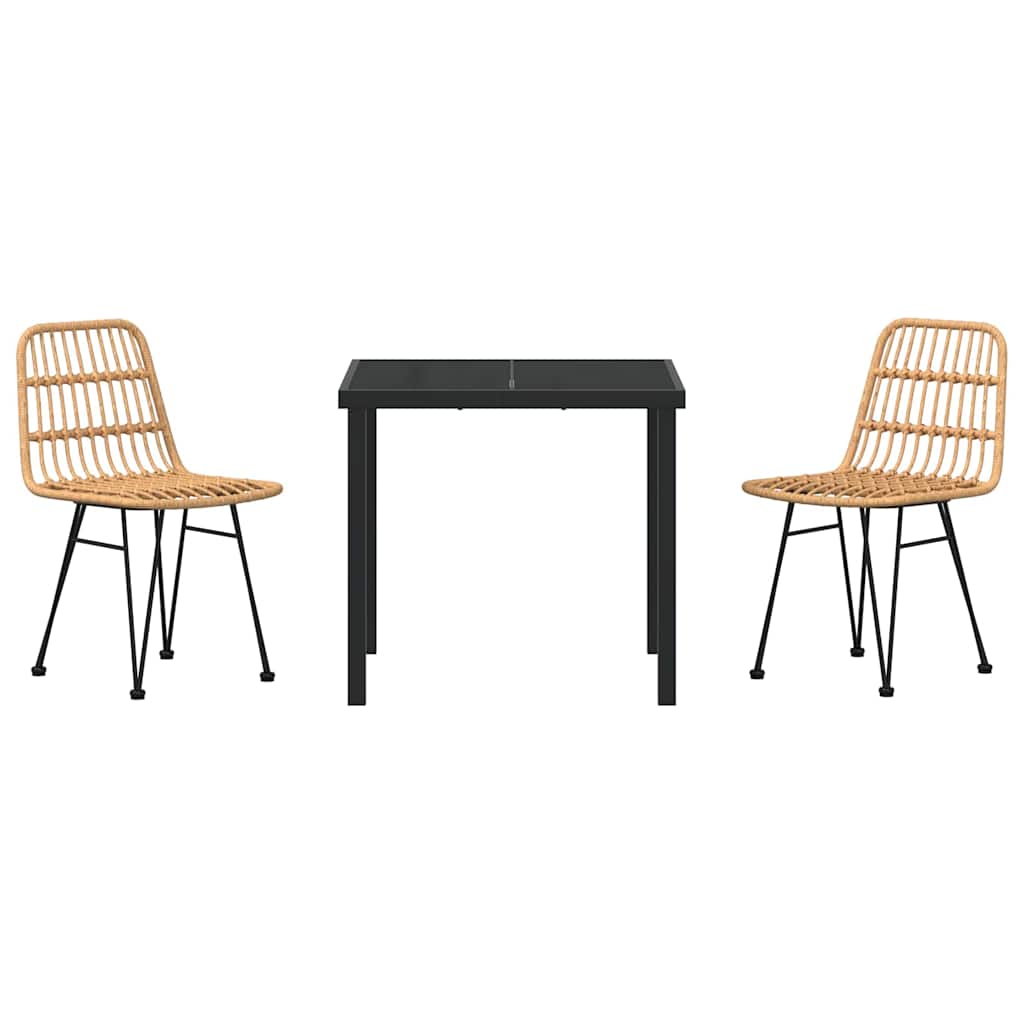 Σέτ φαγητού για κήπο 3 pcs Καφέ Χάλυβας με επίστρωση πούδρας - Pakobazaar