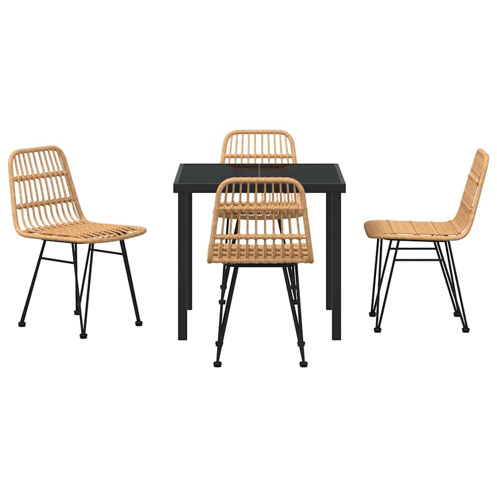 Σέτ φαγητού για κήπο 5 pcs Καφέ Χάλυβας με επίστρωση πούδρας - Pakobazaar