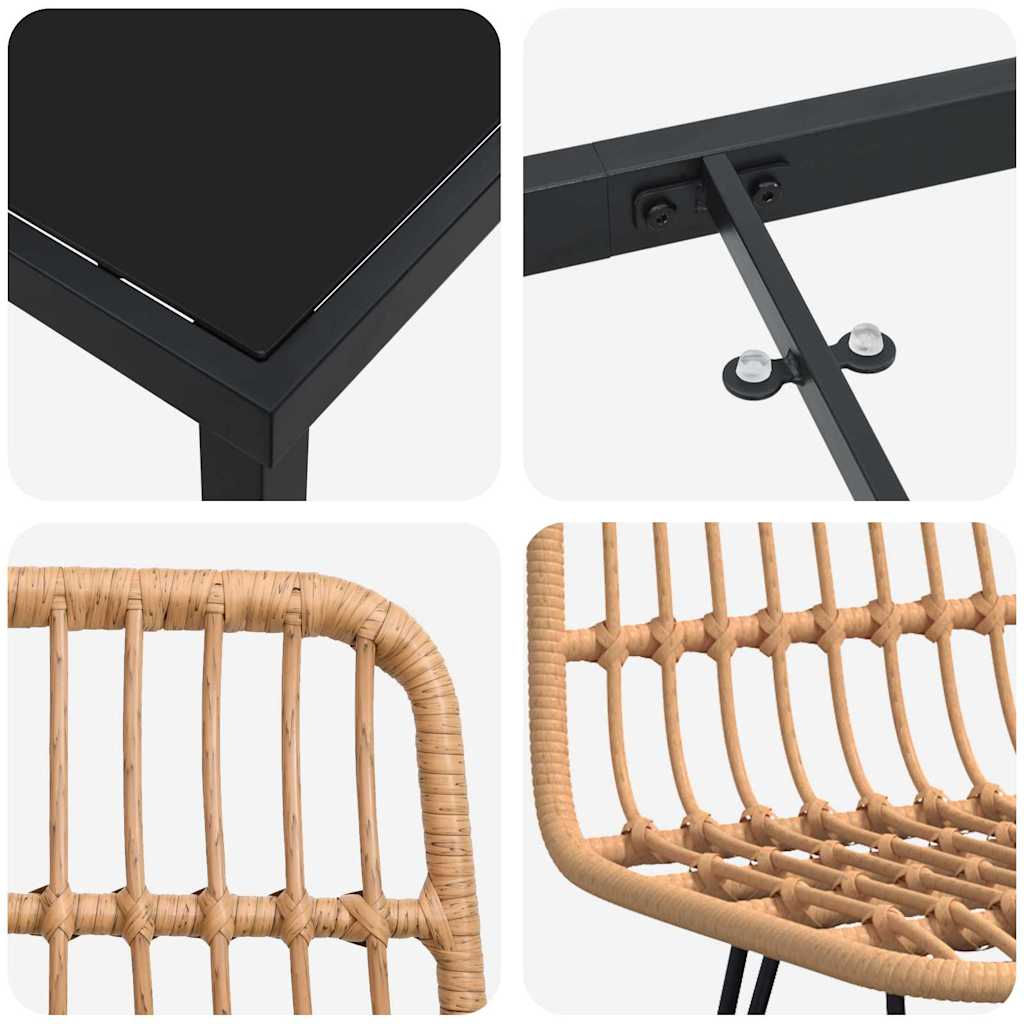 Σέτ φαγητού για κήπο 5 pcs Καφέ Χάλυβας με επίστρωση πούδρας - Pakobazaar