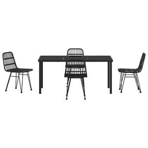 Σέτ φαγητού για κήπο 5 pcs Μαύρο Χάλυβας με επίστρωση πούδρας - Pakobazaar
