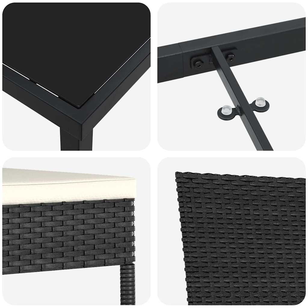 Σέτ φαγητού για κήπο 9 pcs Μαύρο Χάλυβας με επίστρωση πούδρας - Pakobazaar