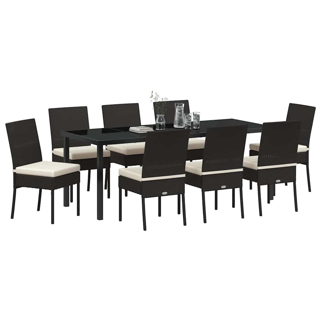 Σέτ φαγητού για κήπο 9 pcs Μαύρο Χάλυβας με επίστρωση πούδρας - Pakobazaar