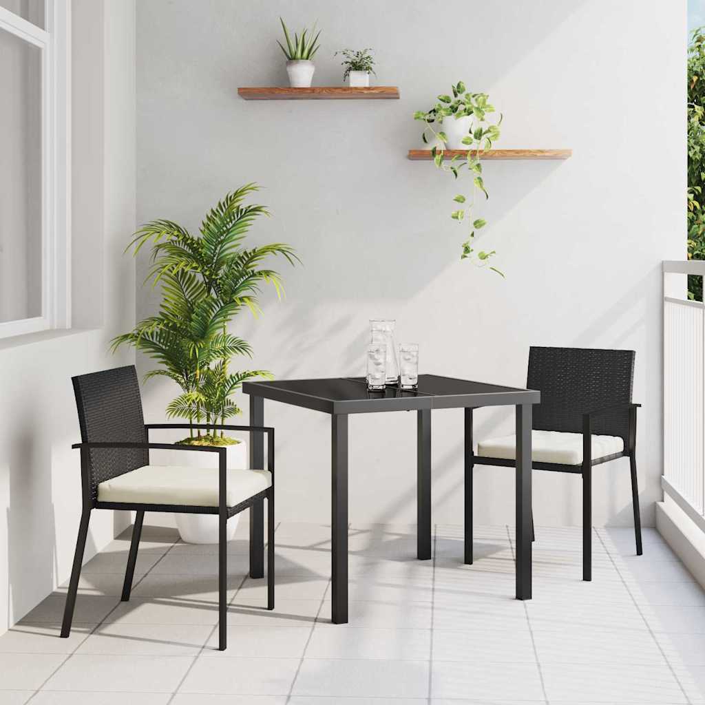Σέτ φαγητού για κήπο 3 pcs Μαύρο Χάλυβας με επίστρωση πούδρας - Pakobazaar
