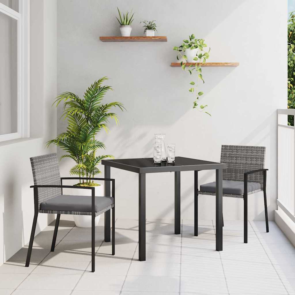 Σέτ φαγητού για κήπο 3 pcs Γκρι Χάλυβας με επίστρωση πούδρας - Pakobazaar