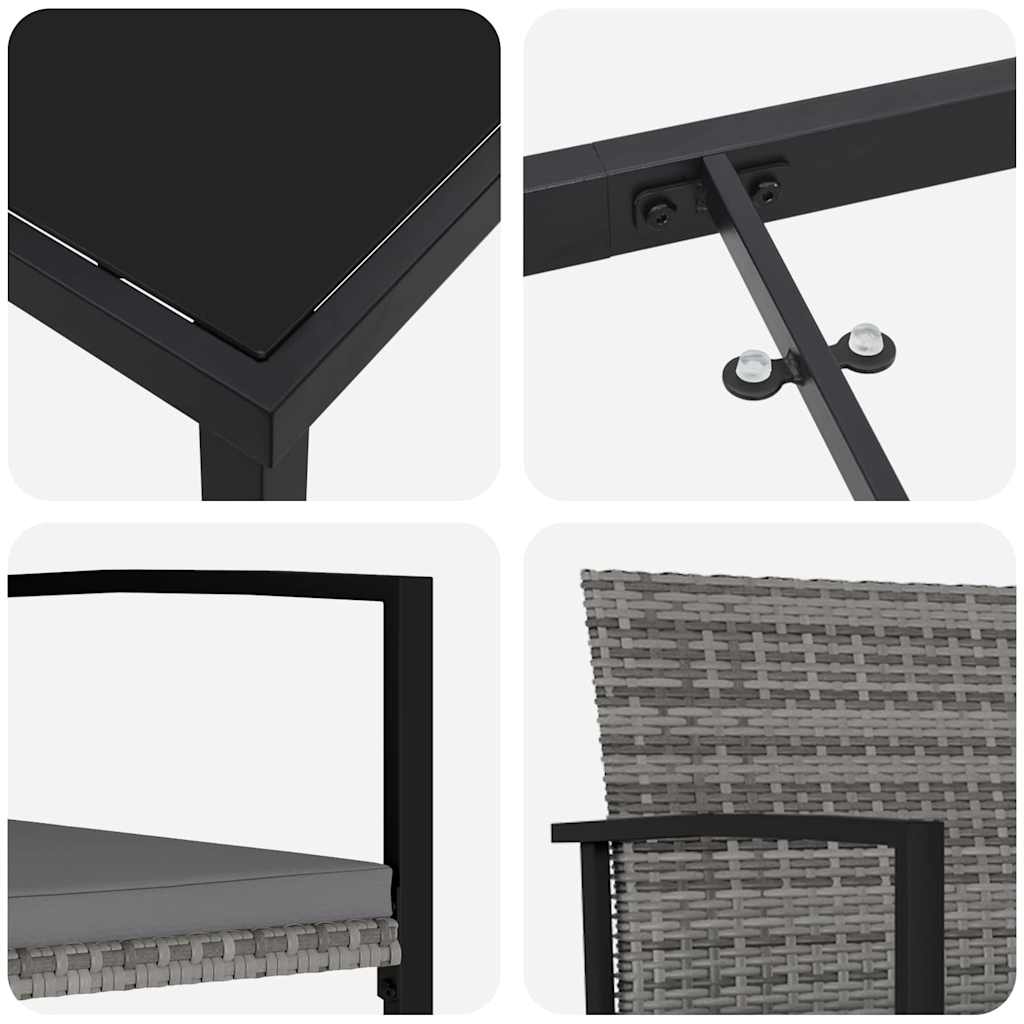 Σέτ φαγητού για κήπο 5 pcs Γκρι Χάλυβας με επίστρωση πούδρας - Pakobazaar