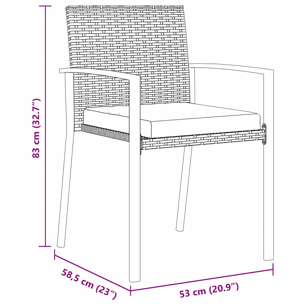 Σέτ φαγητού για κήπο 5 pcs Γκρι Χάλυβας με επίστρωση πούδρας - Pakobazaar