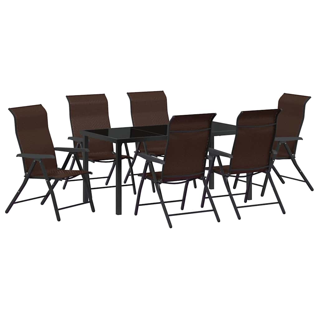 Σέτ φαγητού για κήπο 7 pcs Καφέ Χάλυβας με επίστρωση πούδρας - Pakobazaar