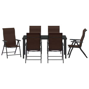 Σέτ φαγητού για κήπο 7 pcs Καφέ Χάλυβας με επίστρωση πούδρας - Pakobazaar