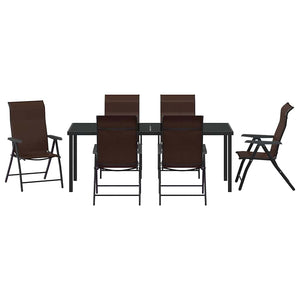 Σέτ φαγητού για κήπο 7 pcs Καφέ Χάλυβας με επίστρωση πούδρας - Pakobazaar