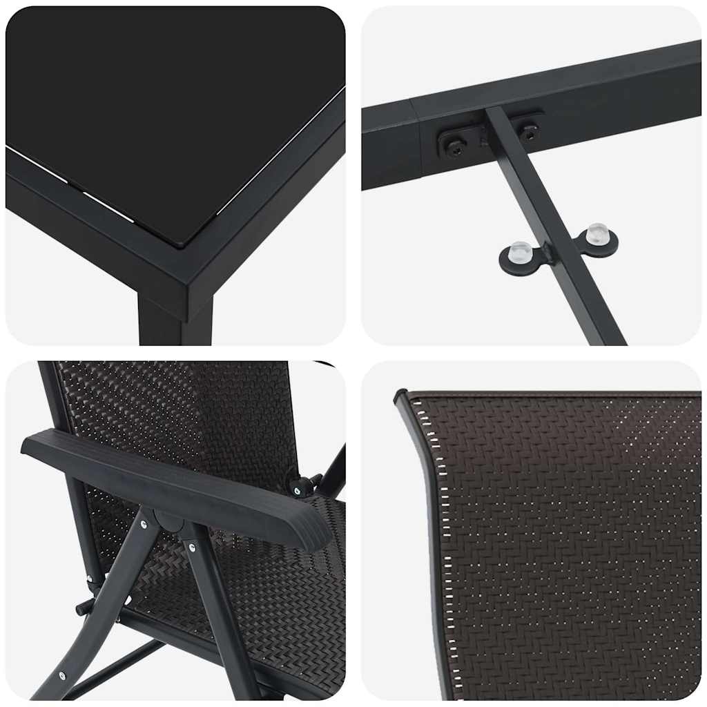 Σέτ φαγητού για κήπο 7 pcs Μαύρος καφές - Pakobazaar