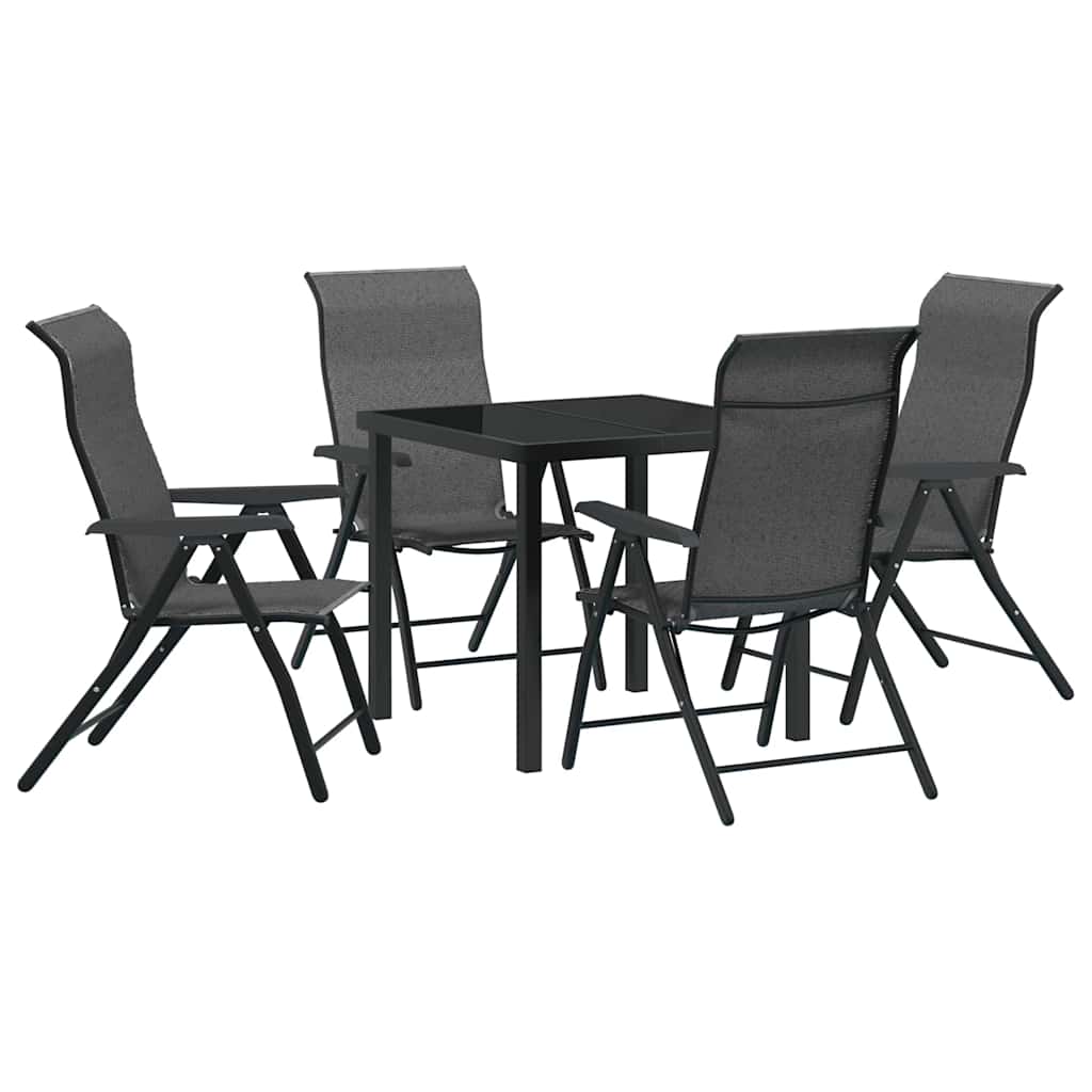 Σέτ φαγητού για κήπο 5 pcs Γκρι Χάλυβας με επίστρωση πούδρας - Pakobazaar