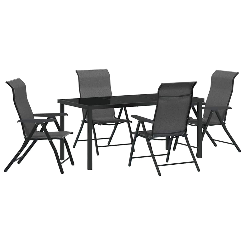 Σέτ φαγητού για κήπο 5 pcs Γκρι Χάλυβας με επίστρωση πούδρας - Pakobazaar