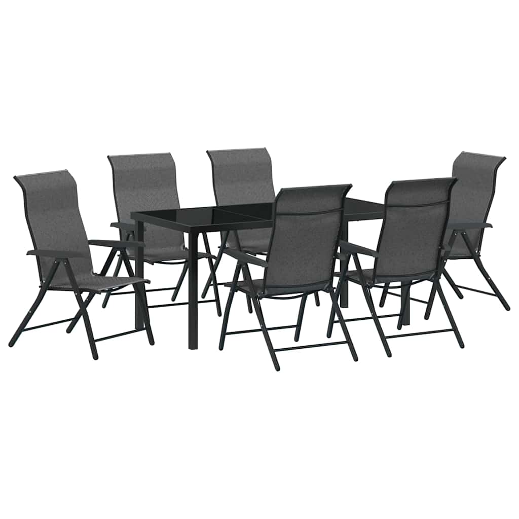Σέτ φαγητού για κήπο 7 pcs Γκρι Χάλυβας με επίστρωση πούδρας - Pakobazaar