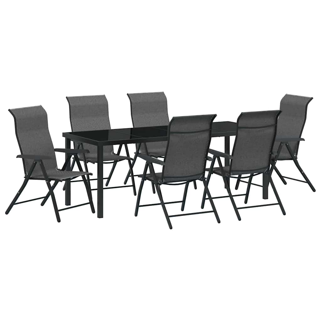 Σέτ φαγητού για κήπο 7 pcs Γκρι Χάλυβας με επίστρωση πούδρας - Pakobazaar