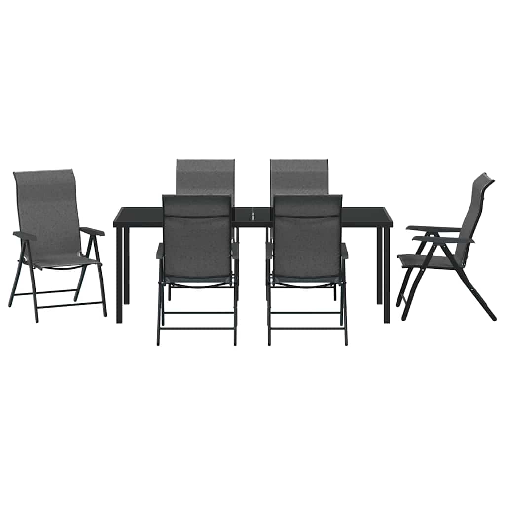 Σέτ φαγητού για κήπο 7 pcs Γκρι Χάλυβας με επίστρωση πούδρας - Pakobazaar