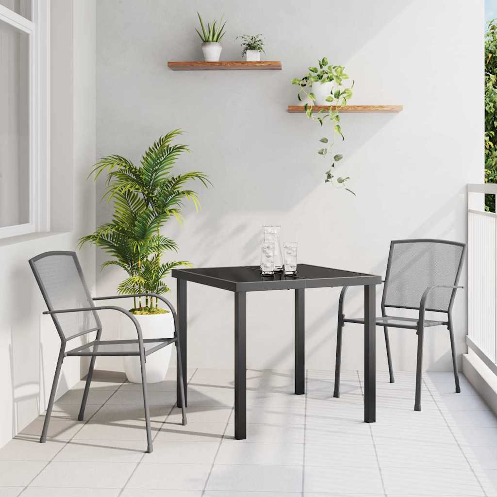 Σέτ φαγητού για κήπο 3 pcs Ανθρακί Χάλυβας με επίστρωση πούδρας - Pakobazaar