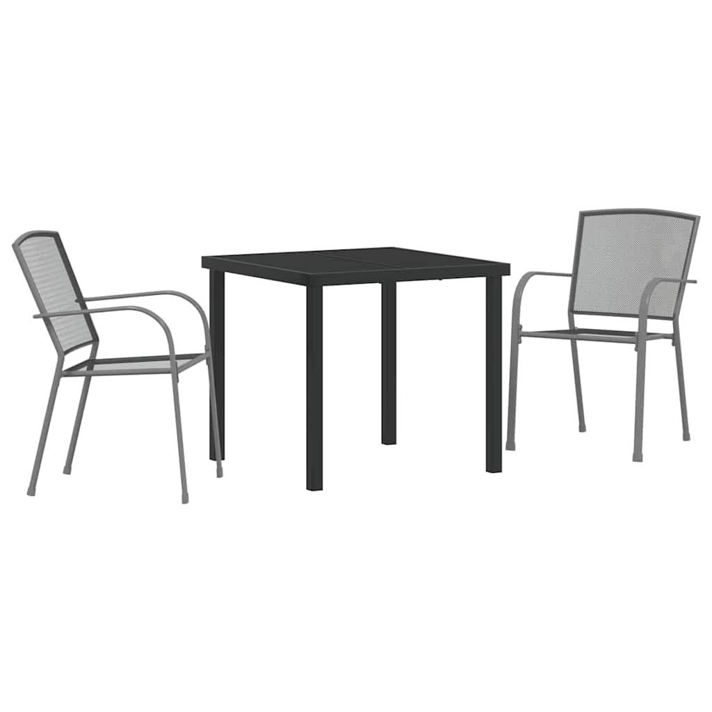 Σέτ φαγητού για κήπο 3 pcs Ανθρακί Χάλυβας με επίστρωση πούδρας - Pakobazaar