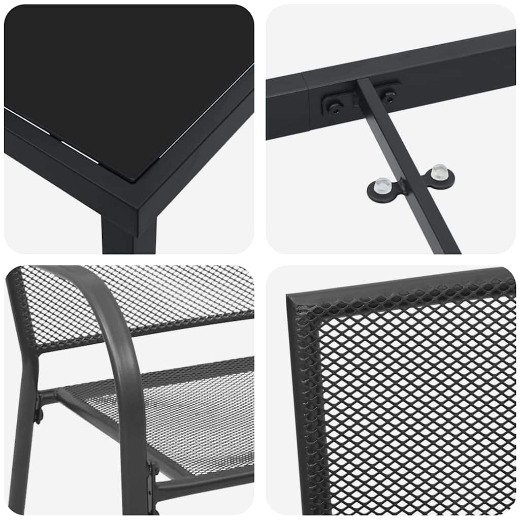 Σέτ φαγητού για κήπο 5 pcs Ανθρακί Χάλυβας με επίστρωση πούδρας