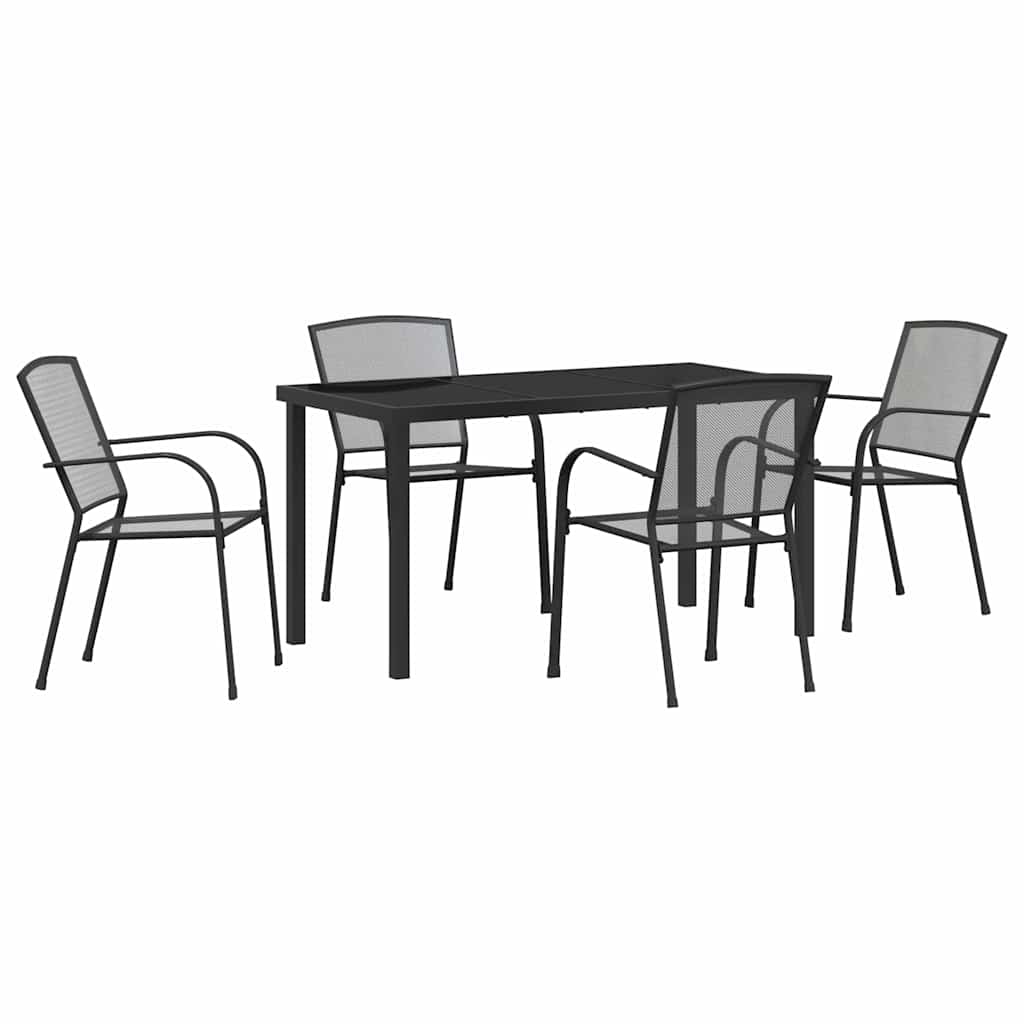 Σέτ φαγητού για κήπο 5 pcs Ανθρακί Χάλυβας με επίστρωση πούδρας - Pakobazaar