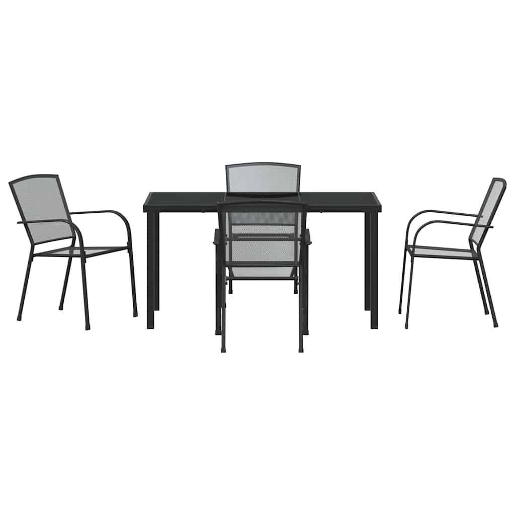 Σέτ φαγητού για κήπο 5 pcs Ανθρακί Χάλυβας με επίστρωση πούδρας - Pakobazaar