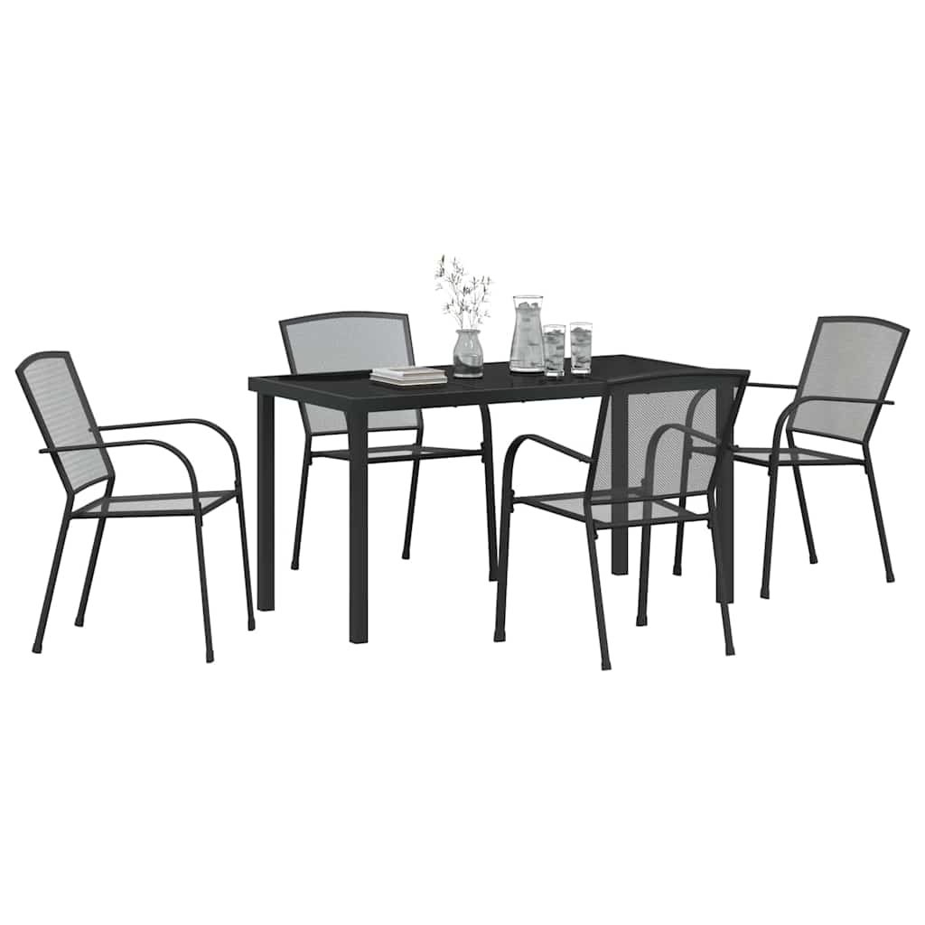 Σέτ φαγητού για κήπο 5 pcs Ανθρακί Χάλυβας με επίστρωση πούδρας - Pakobazaar