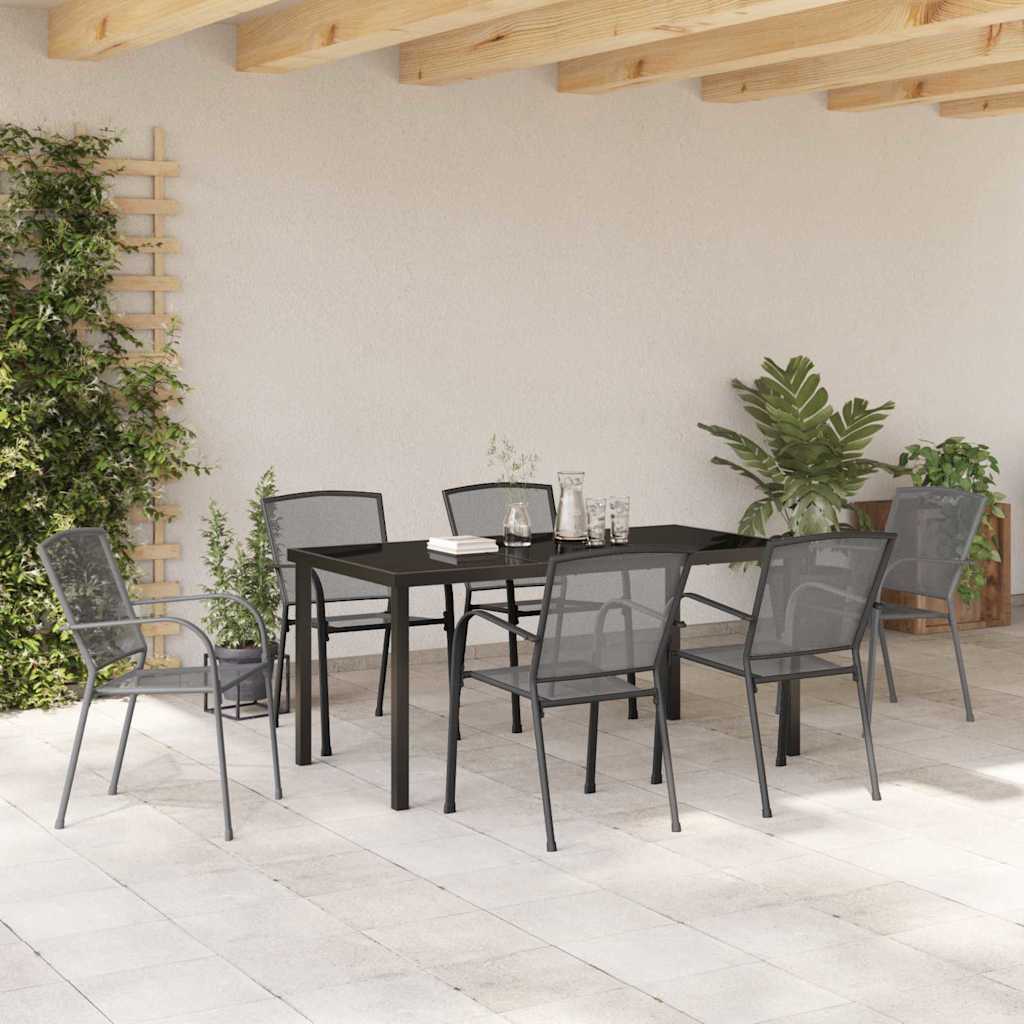Σέτ φαγητού για κήπο 7 pcs Ανθρακί Χάλυβας με επίστρωση πούδρας - Pakobazaar