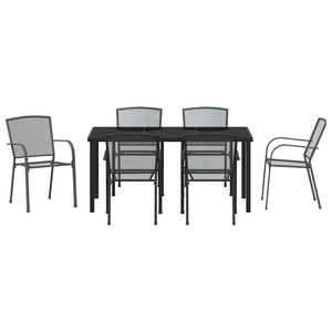 Σέτ φαγητού για κήπο 7 pcs Ανθρακί Χάλυβας με επίστρωση πούδρας - Pakobazaar