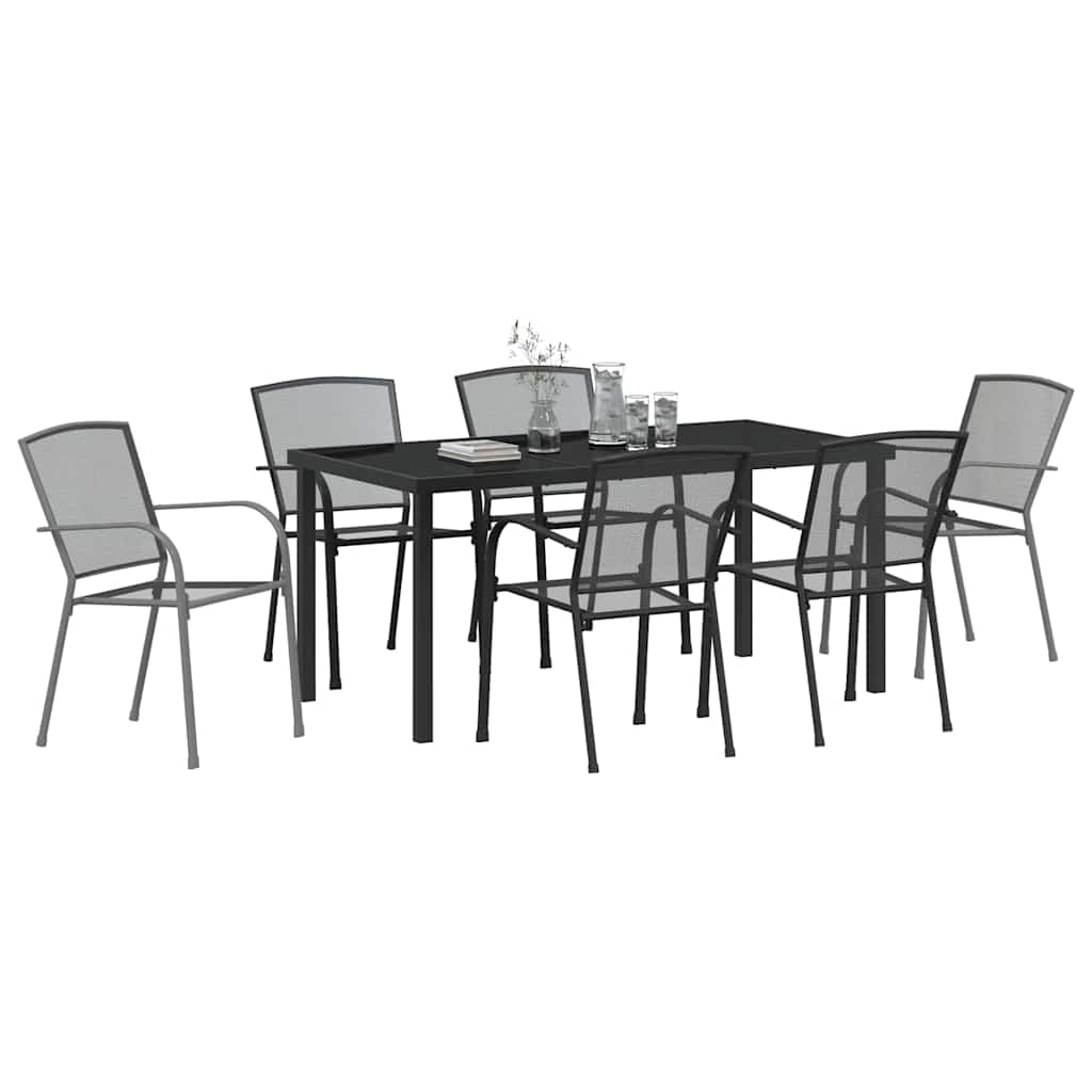 Σέτ φαγητού για κήπο 7 pcs Ανθρακί Χάλυβας με επίστρωση πούδρας - Pakobazaar