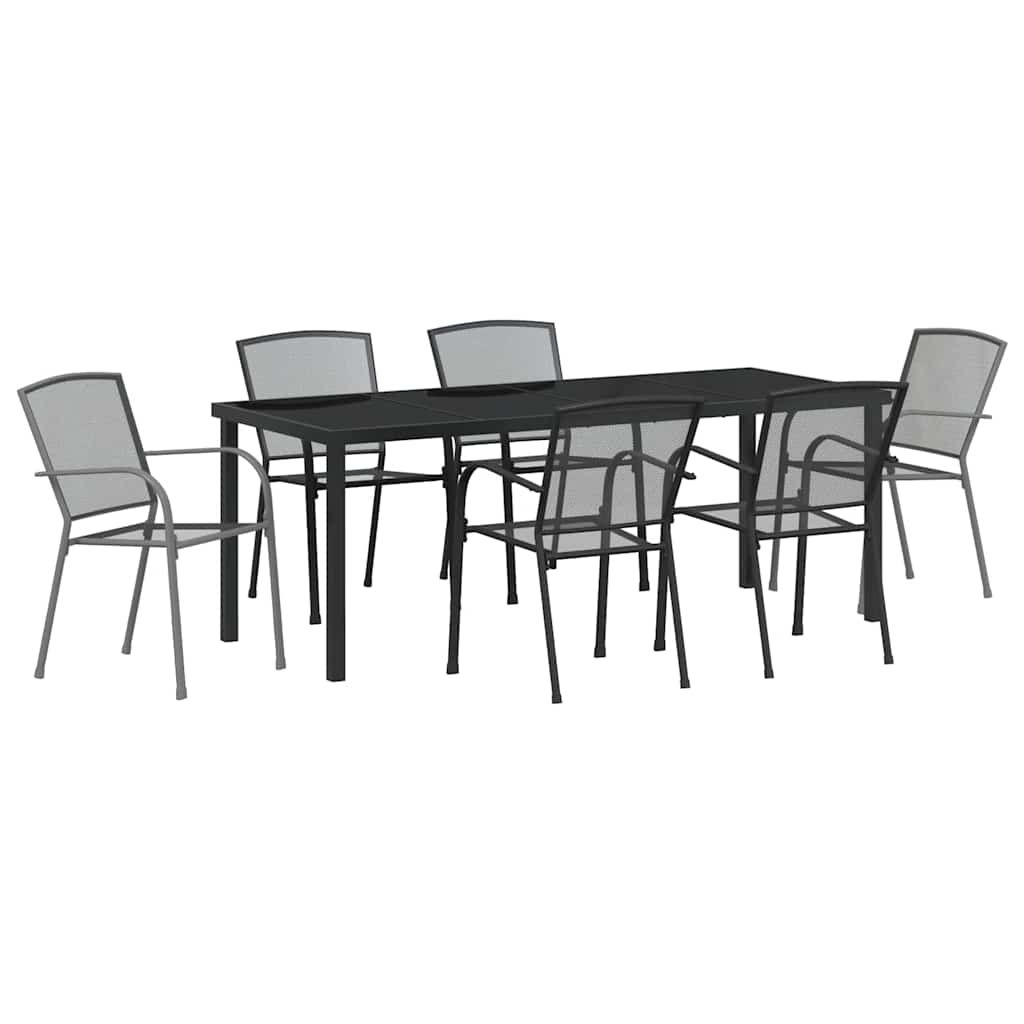 Σέτ φαγητού για κήπο 7 pcs Ανθρακί Χάλυβας με επίστρωση πούδρας - Pakobazaar