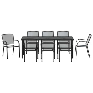 Σέτ φαγητού για κήπο 9 pcs Ανθρακί Χάλυβας με επίστρωση πούδρας - Pakobazaar