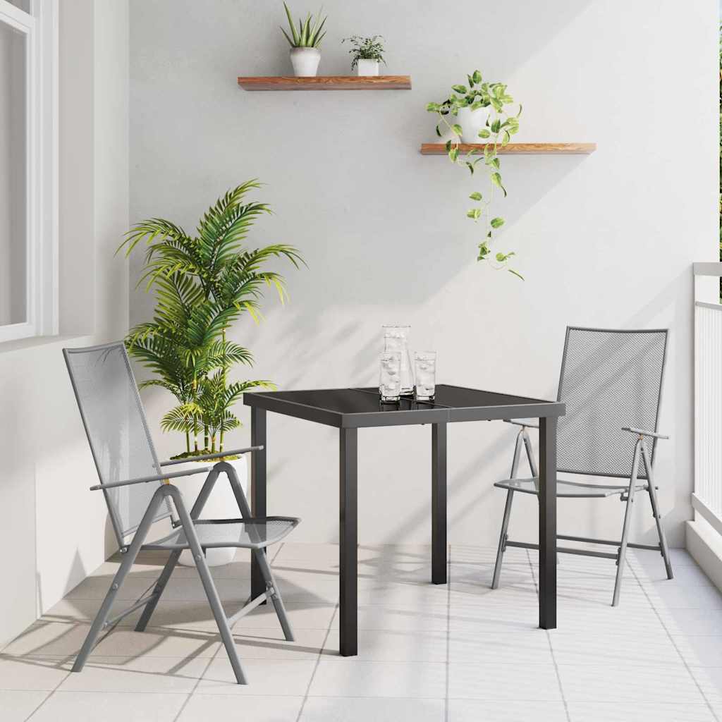 Σέτ φαγητού για κήπο 3 pcs Ανθρακί Χάλυβας με επίστρωση πούδρας - Pakobazaar