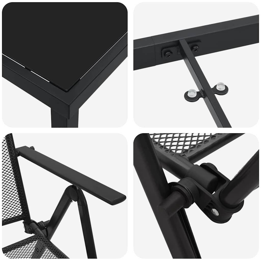 Σέτ φαγητού για κήπο 5 pcs Ανθρακί Χάλυβας με επίστρωση πούδρας - Pakobazaar