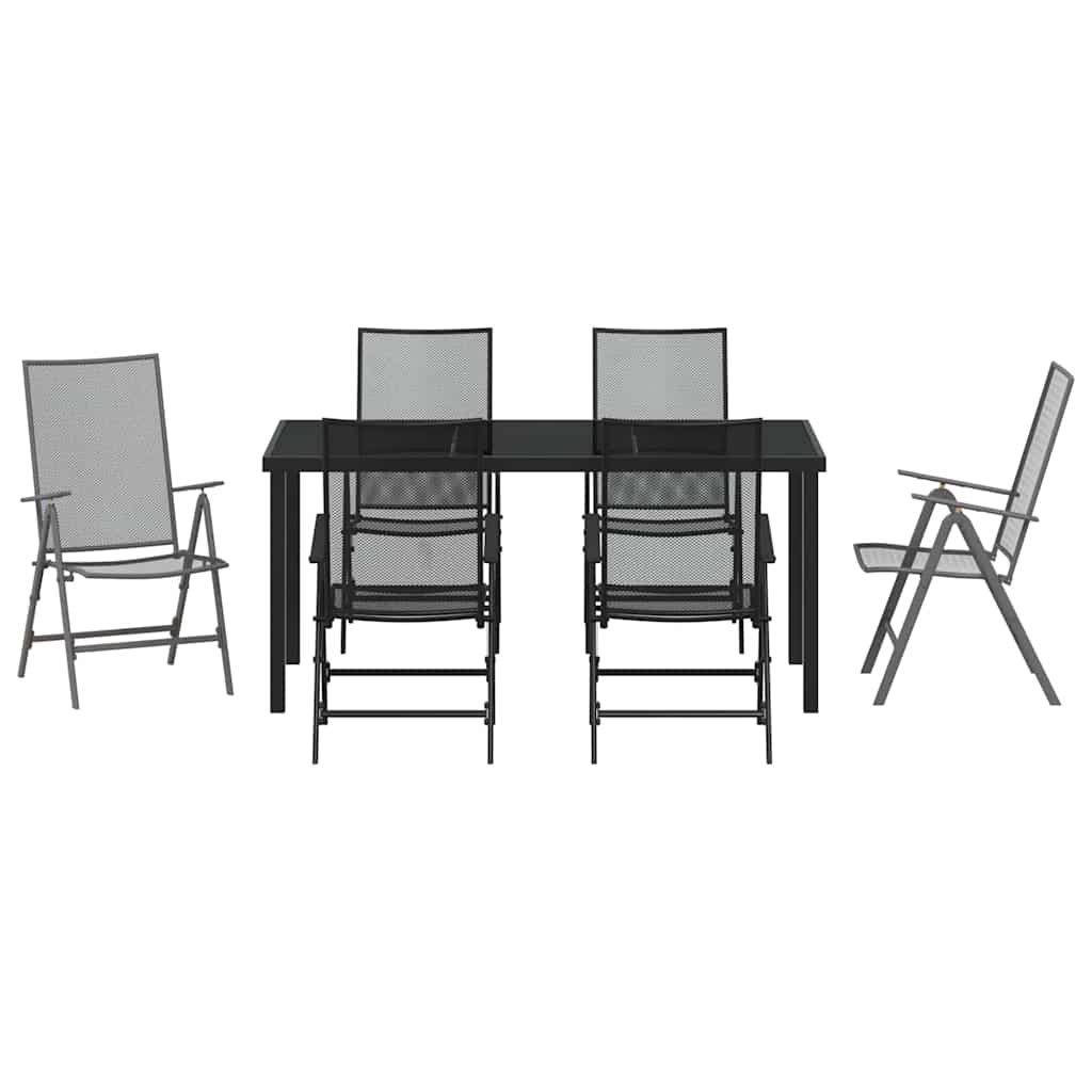 Σέτ φαγητού για κήπο 7 pcs Ανθρακί Χάλυβας με επίστρωση πούδρας - Pakobazaar