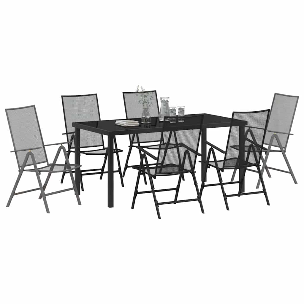 Σέτ φαγητού για κήπο 7 pcs Ανθρακί Χάλυβας με επίστρωση πούδρας - Pakobazaar