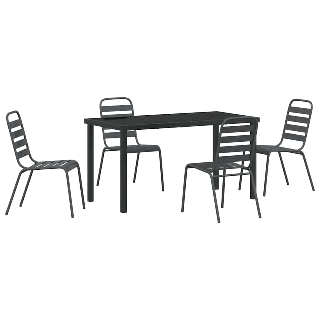 Σέτ φαγητού για κήπο 5 pcs Ανθρακί Χάλυβας με επίστρωση πούδρας - Pakobazaar