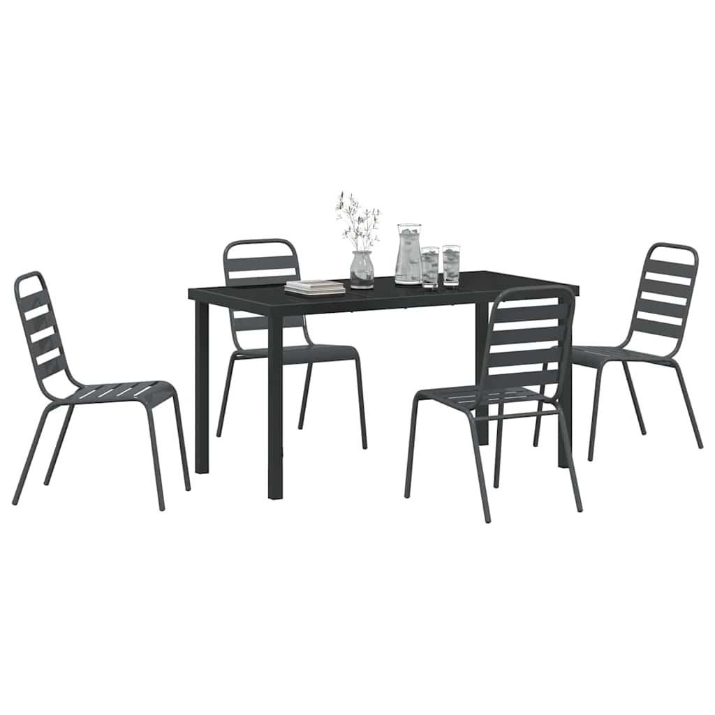 Σέτ φαγητού για κήπο 5 pcs Ανθρακί Χάλυβας με επίστρωση πούδρας - Pakobazaar