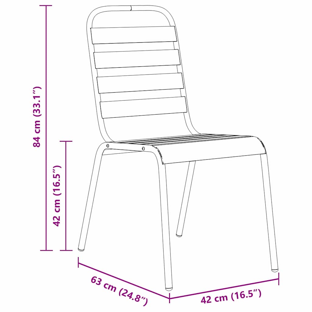 Σέτ φαγητού για κήπο 5 pcs Ανθρακί Χάλυβας με επίστρωση πούδρας - Pakobazaar