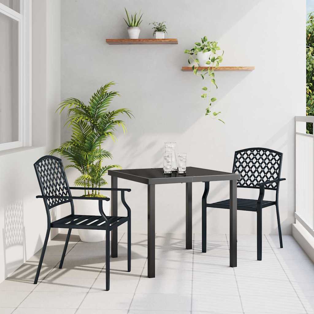 Σέτ φαγητού για κήπο 3 pcs Ανθρακί Χάλυβας με επίστρωση πούδρας - Pakobazaar