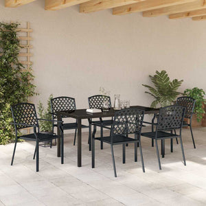 Σέτ φαγητού για κήπο 7 pcs Ανθρακί Χάλυβας με επίστρωση πούδρας - Pakobazaar