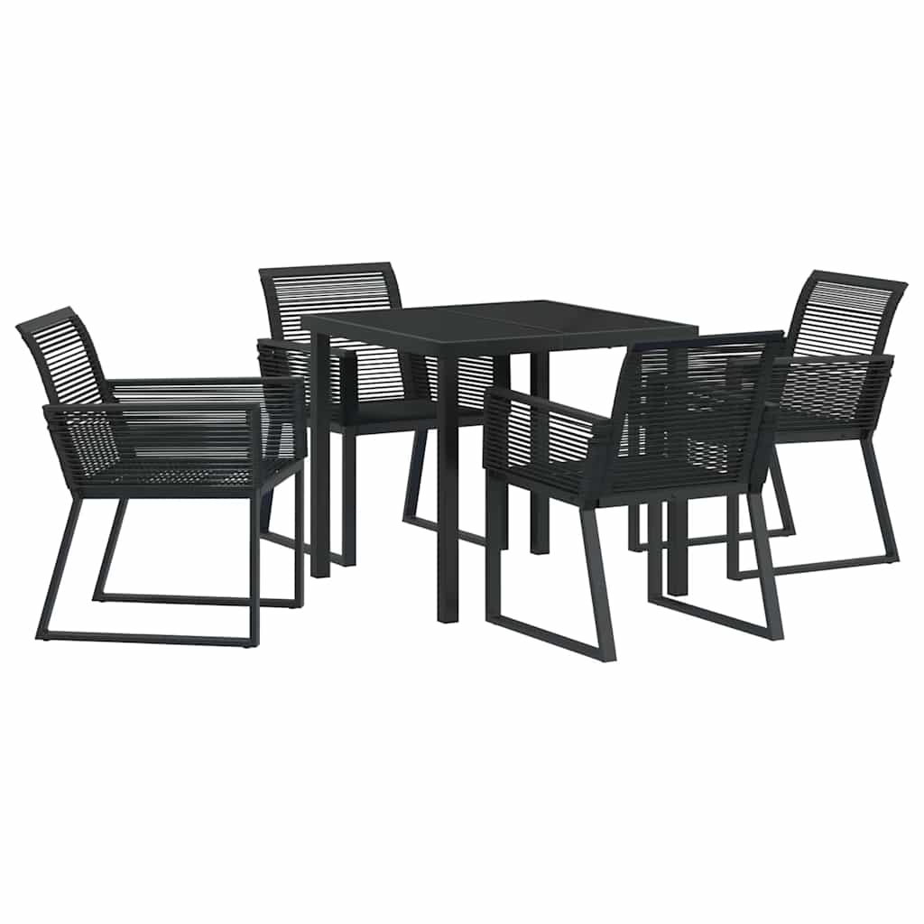 Σέτ φαγητού για κήπο 5 pcs Μαύρο Χάλυβας με επίστρωση πούδρας - Pakobazaar